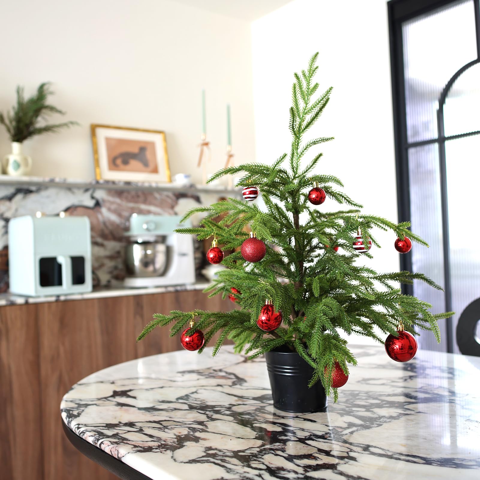 🎄Real Touch Norfolk Pine Topiary Trees for Front Porch Decor