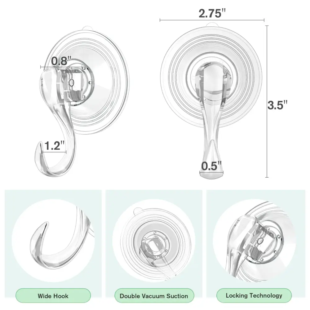🎁Hot Sale 49% OFF - Christmas Heavy‑Duty Clear Suction Hook