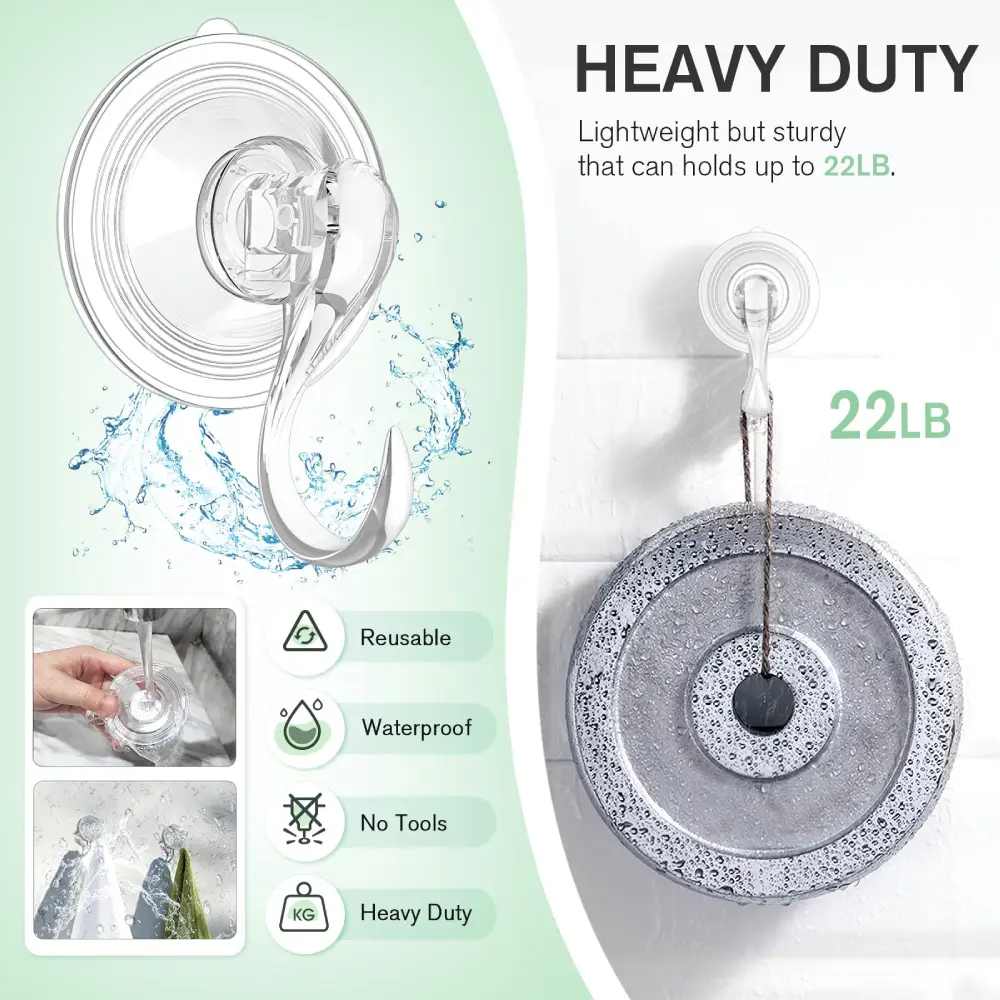 🎁Hot Sale 49% OFF - Christmas Heavy‑Duty Clear Suction Hook