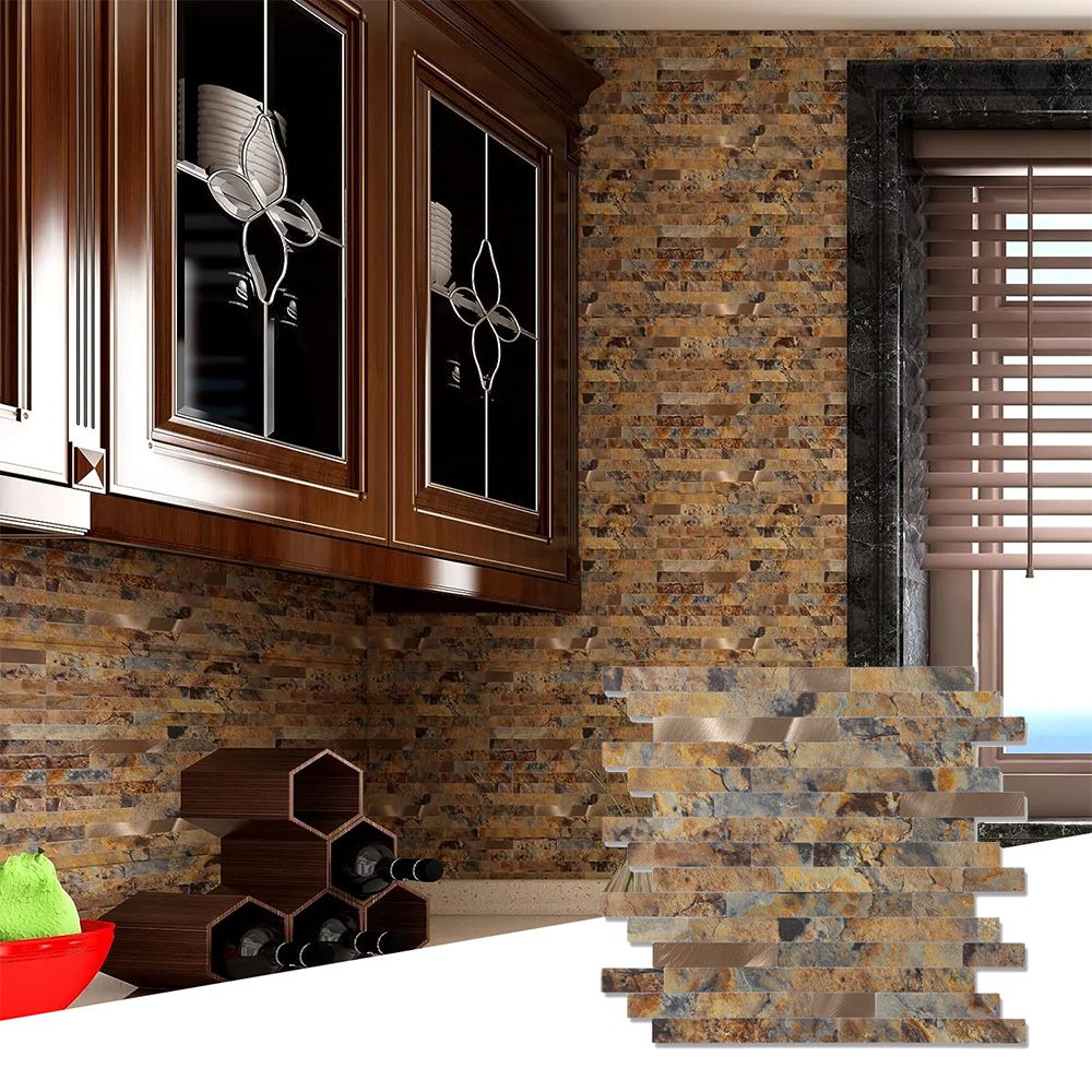 Peel & Stick Backsplash Linear Blend Tile