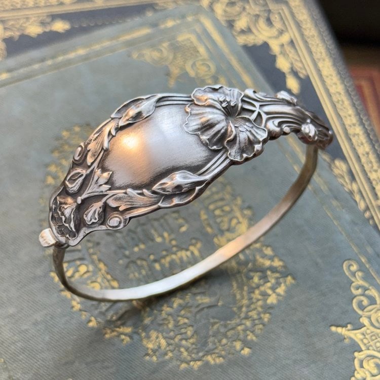 ✨Handmade Sterling Spoon Bangle - Crafted from Authentic Vintage Silverware