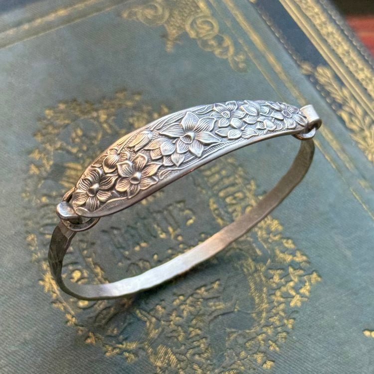 ✨Handmade Sterling Spoon Bangle - Crafted from Authentic Vintage Silverware