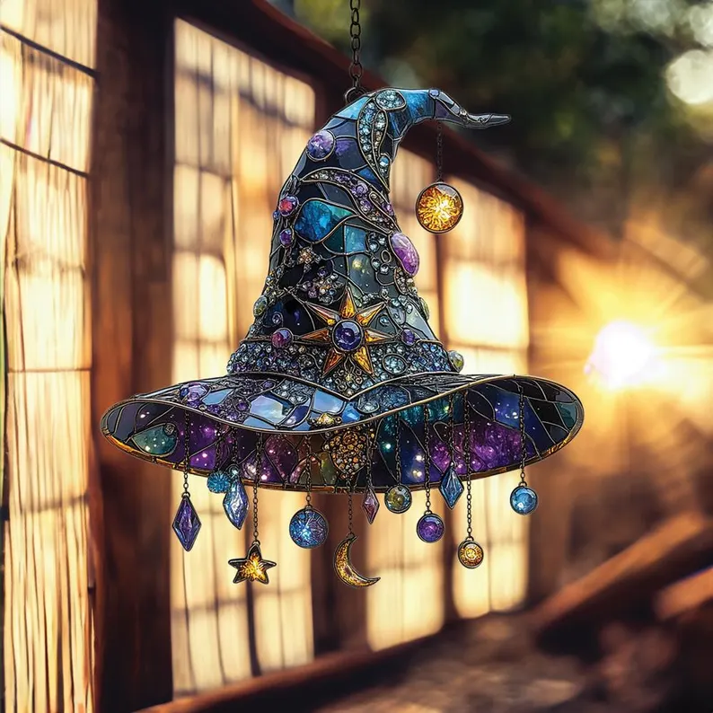 💥Hot Sale 50% OFF - Magical Witch Hat Stained Art Ornament