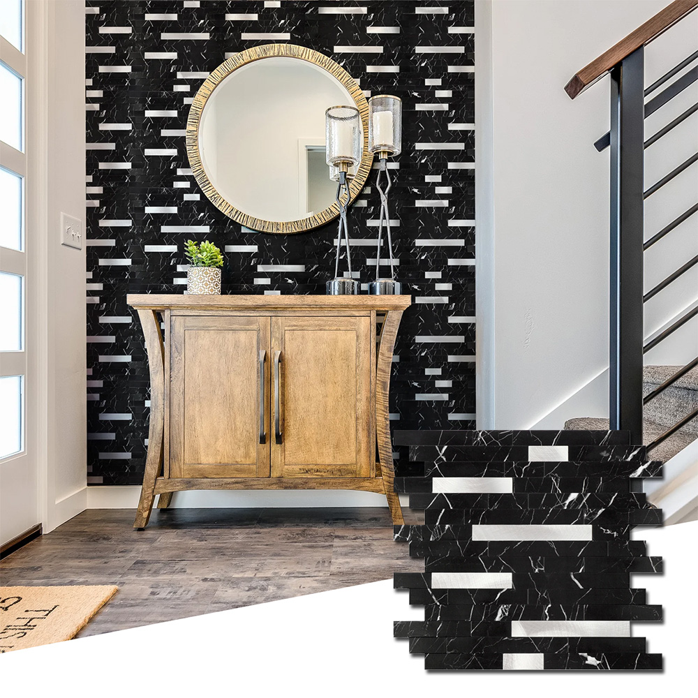 Peel & Stick Backsplash Linear Blend Tile