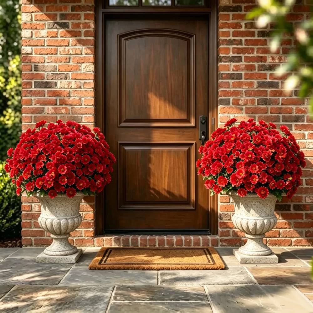 💥Hot Sale 🌼- Artificial Outdoor Sunset Mums Flowers - UV resistant, Waterproof, Windproof
