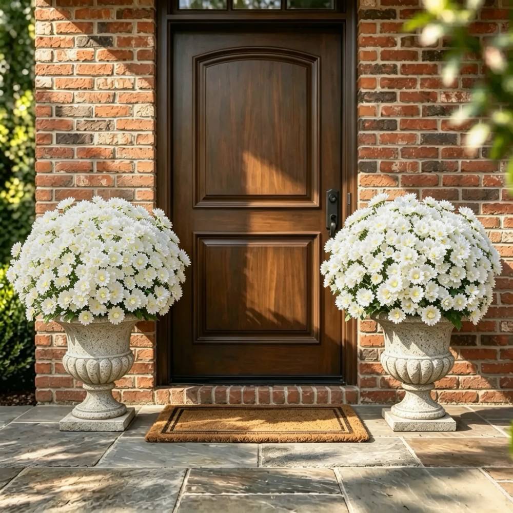 💥Hot Sale 🌼- Artificial Outdoor Sunset Mums Flowers - UV resistant, Waterproof, Windproof