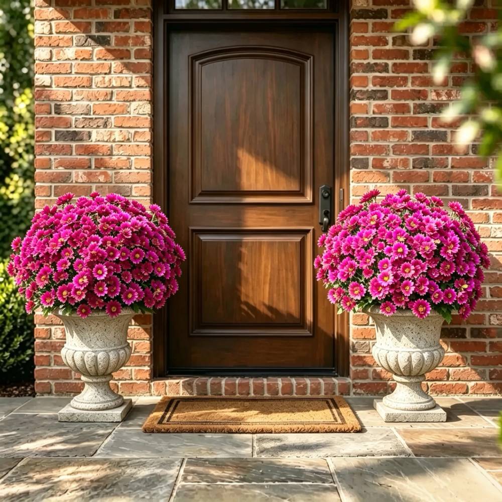 💥Hot Sale 🌼- Artificial Outdoor Sunset Mums Flowers - UV resistant, Waterproof, Windproof
