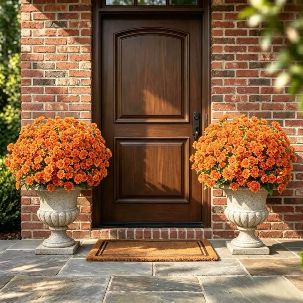 💥Hot Sale 🌼- Artificial Outdoor Sunset Mums Flowers - UV resistant, Waterproof, Windproof