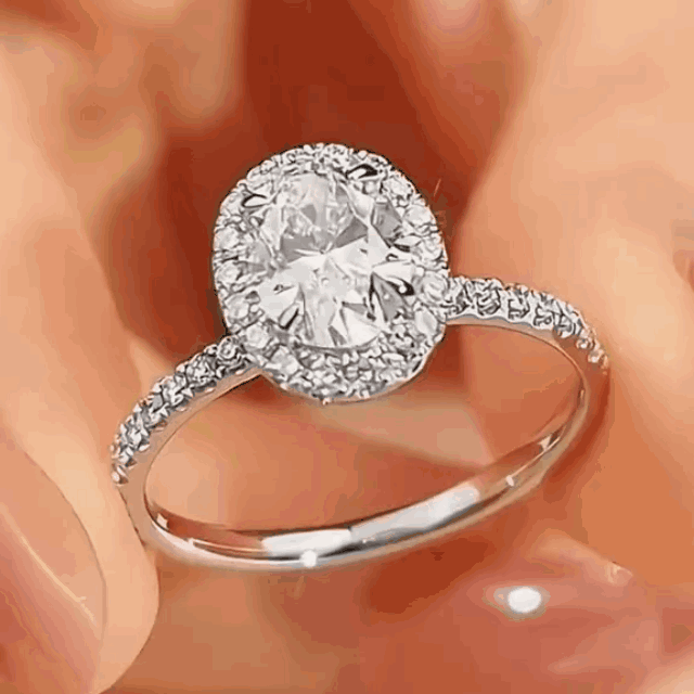 Full Star Oversized Dove Moissanite Diamond Egg Ring