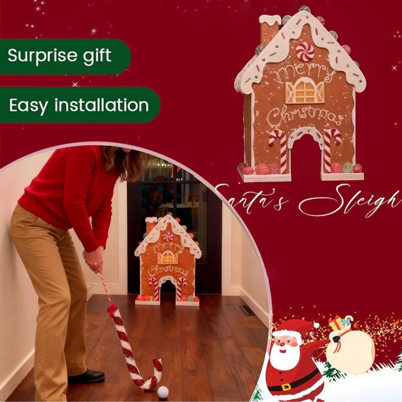 🔥LAST DAY 49% OFF -🎅Gingerbread Golf Game Set - Best Christmas Game