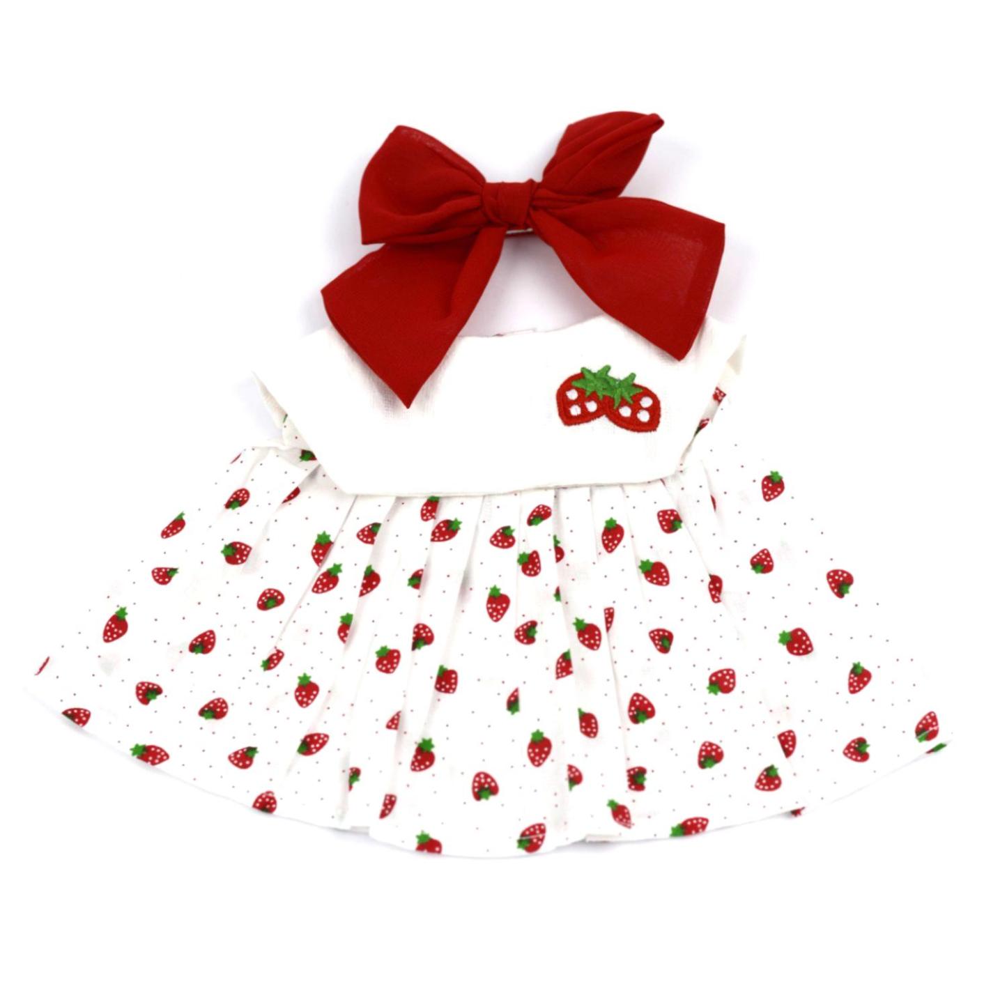 Strawberry Dress Set with Collar