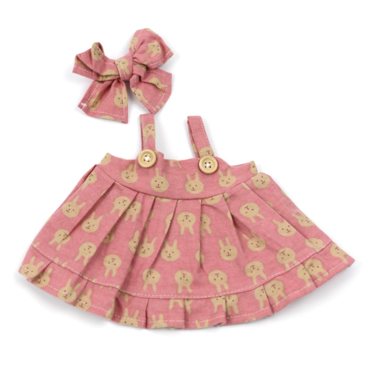 Pink Bunny Overalls Dress Set-Pink Elephant Gift Bundle