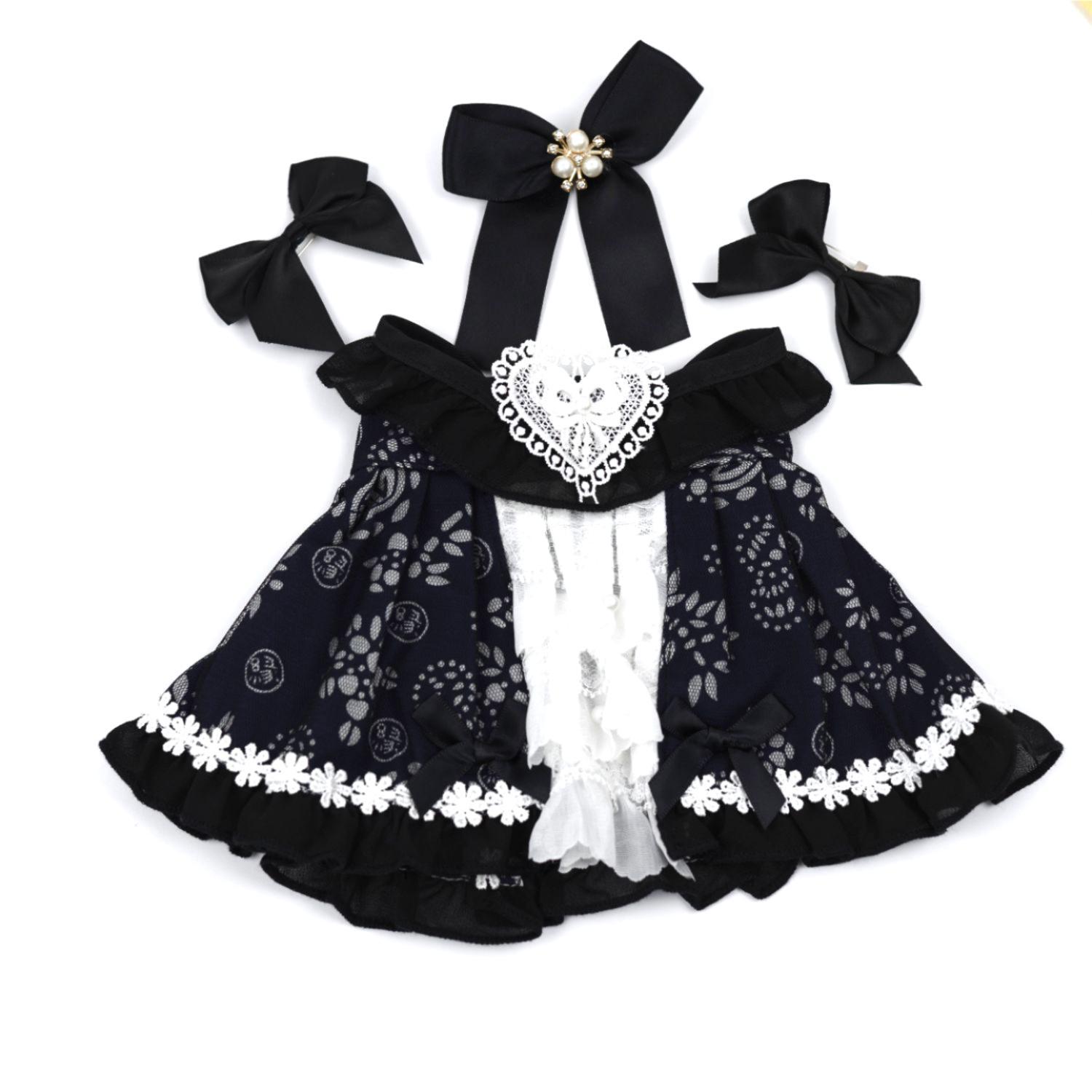 Black Princess Heart Pearl Dress