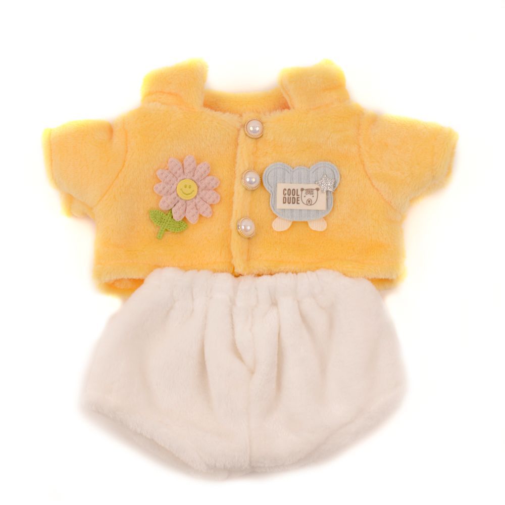 Yellow Furry Jacket With Shorts