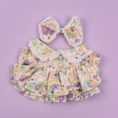 Purple Floral Princess Dress With Hair Clip-Pink Elephant Gift Bundle