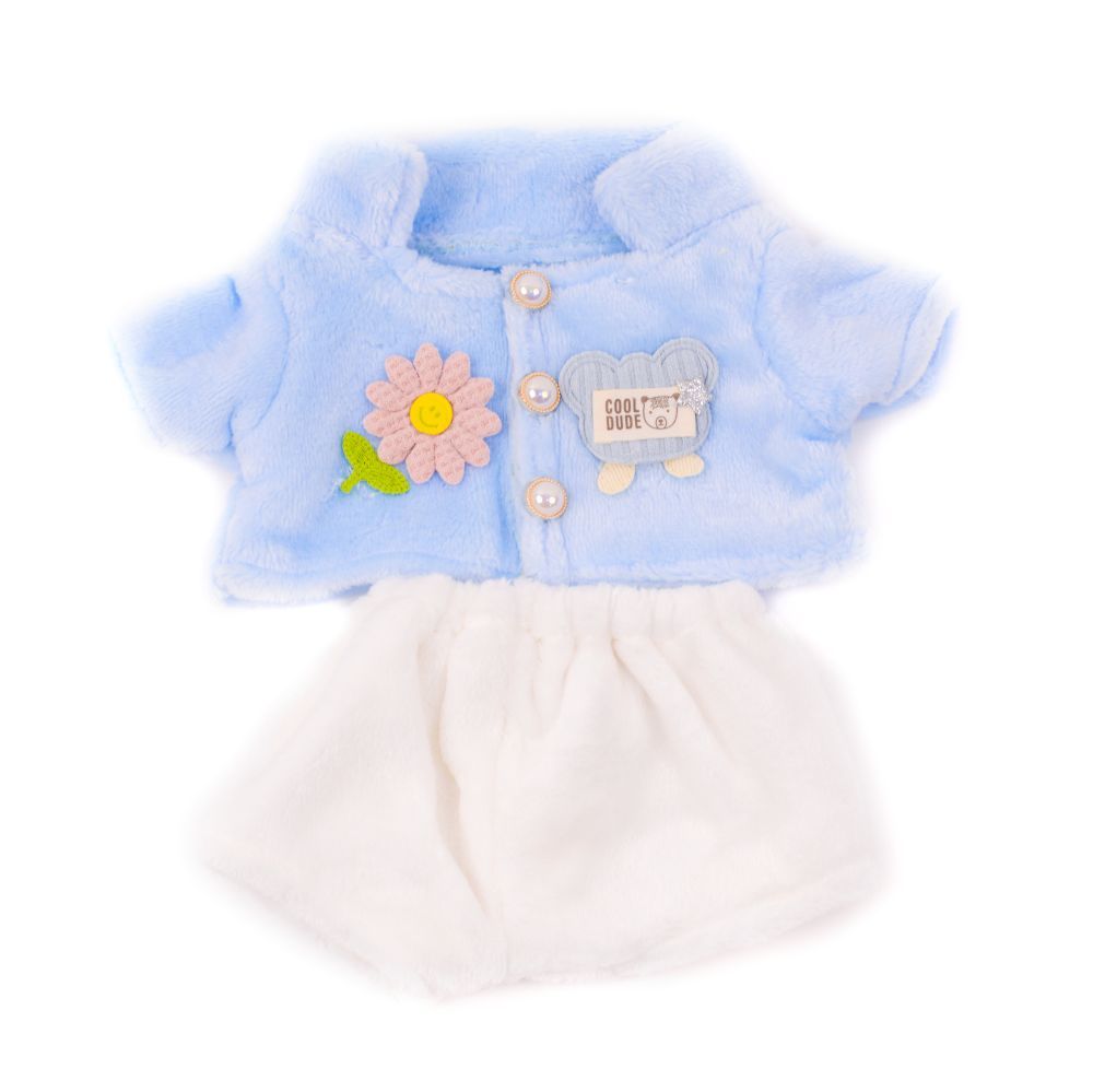 Blue Furry Jacket With Shortsp