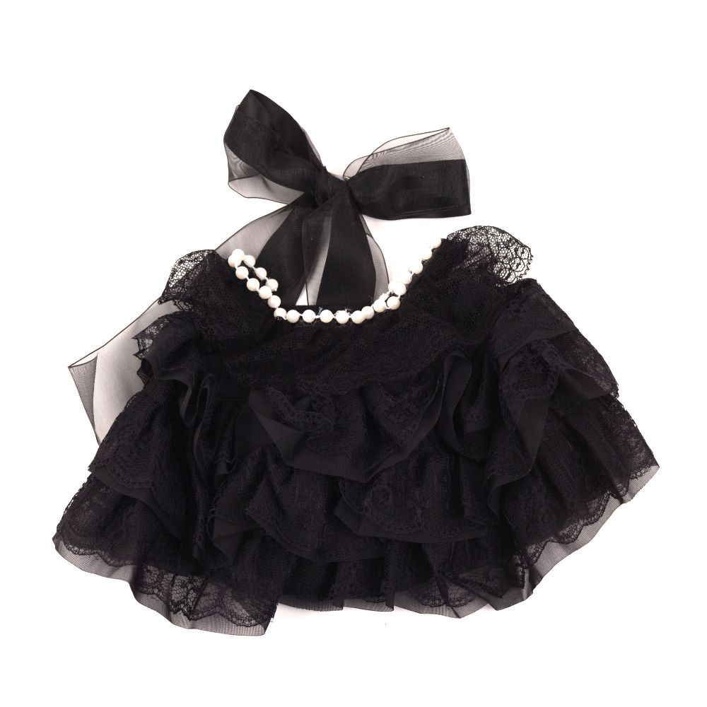 Pearl Neckline Black Wedding Dress