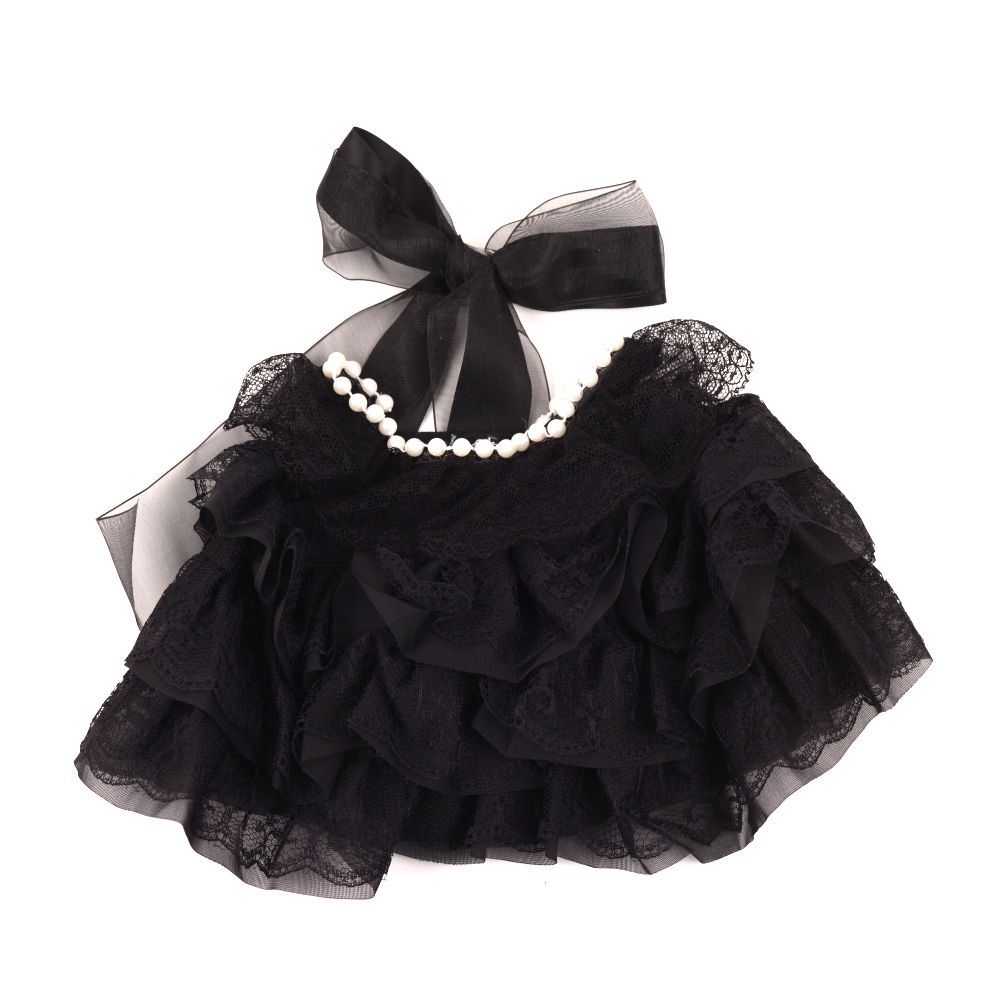 Pearl Neckline Black Wedding Dress