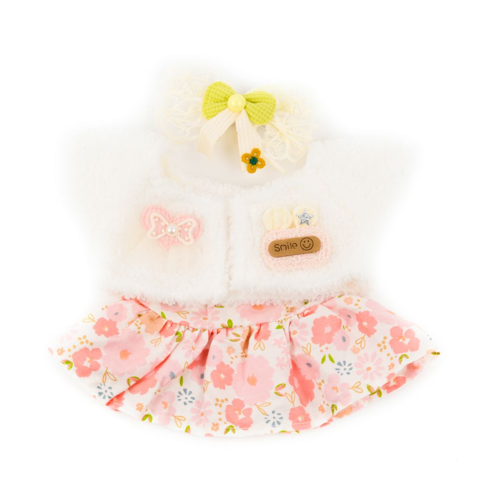 Furry Jacket And Pink Floral Dress-Pink Elephant Gift Bundle