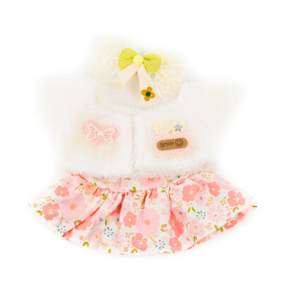 Furry Jacket And Pink Floral Dress-Pink Elephant Gift Bundle