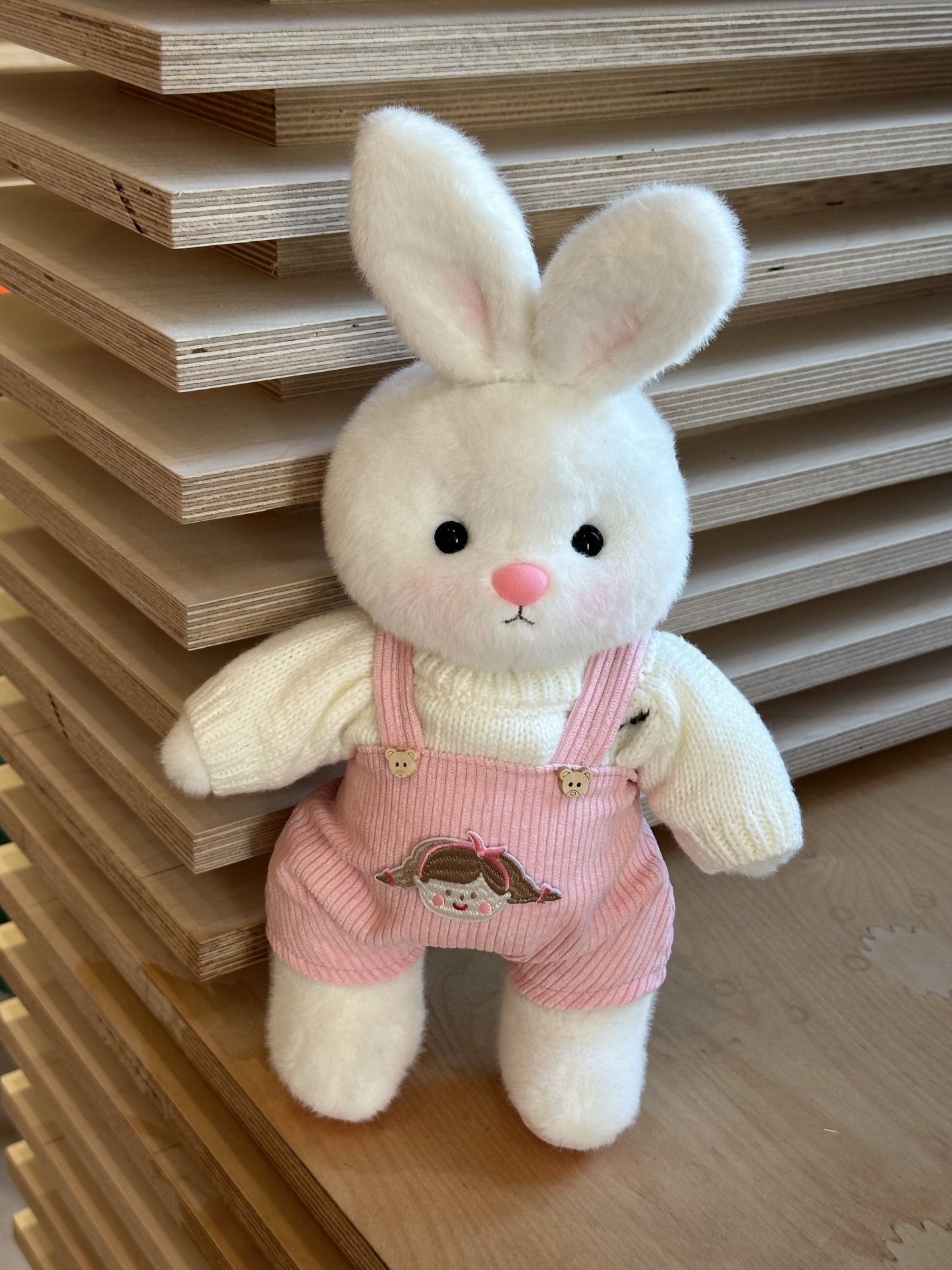 Homeyfriends Cute Jointed Bunny With Pink Overalls Outfit
