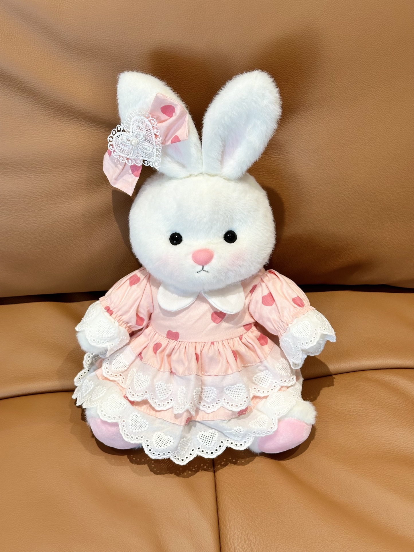 Homeyfriends Cute Jointed Bunny With Pink Heart Dress