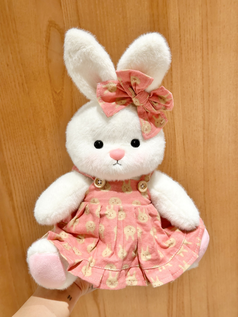 Homeyfriends Cute Jointed Bunny Pink Bunny Overalls Dress Set