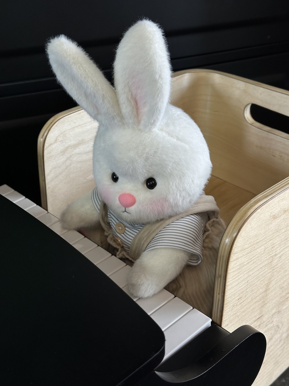 Homeyfriends Cute Jointed Bunny With Striped Overalls