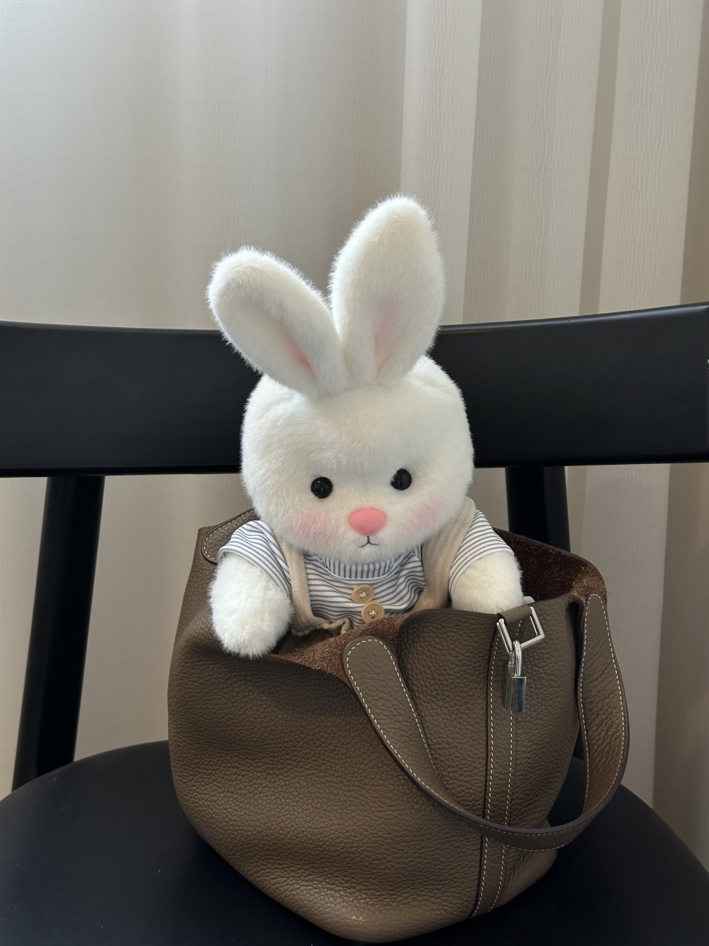 Homeyfriends Cute Jointed Bunny With Striped Overalls