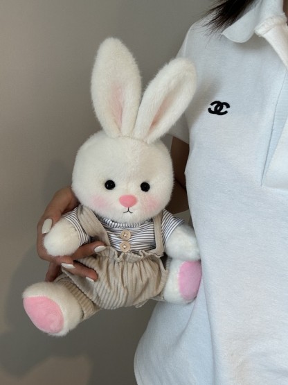 Homeyfriends Cute Jointed Bunny With  Striped Overalls