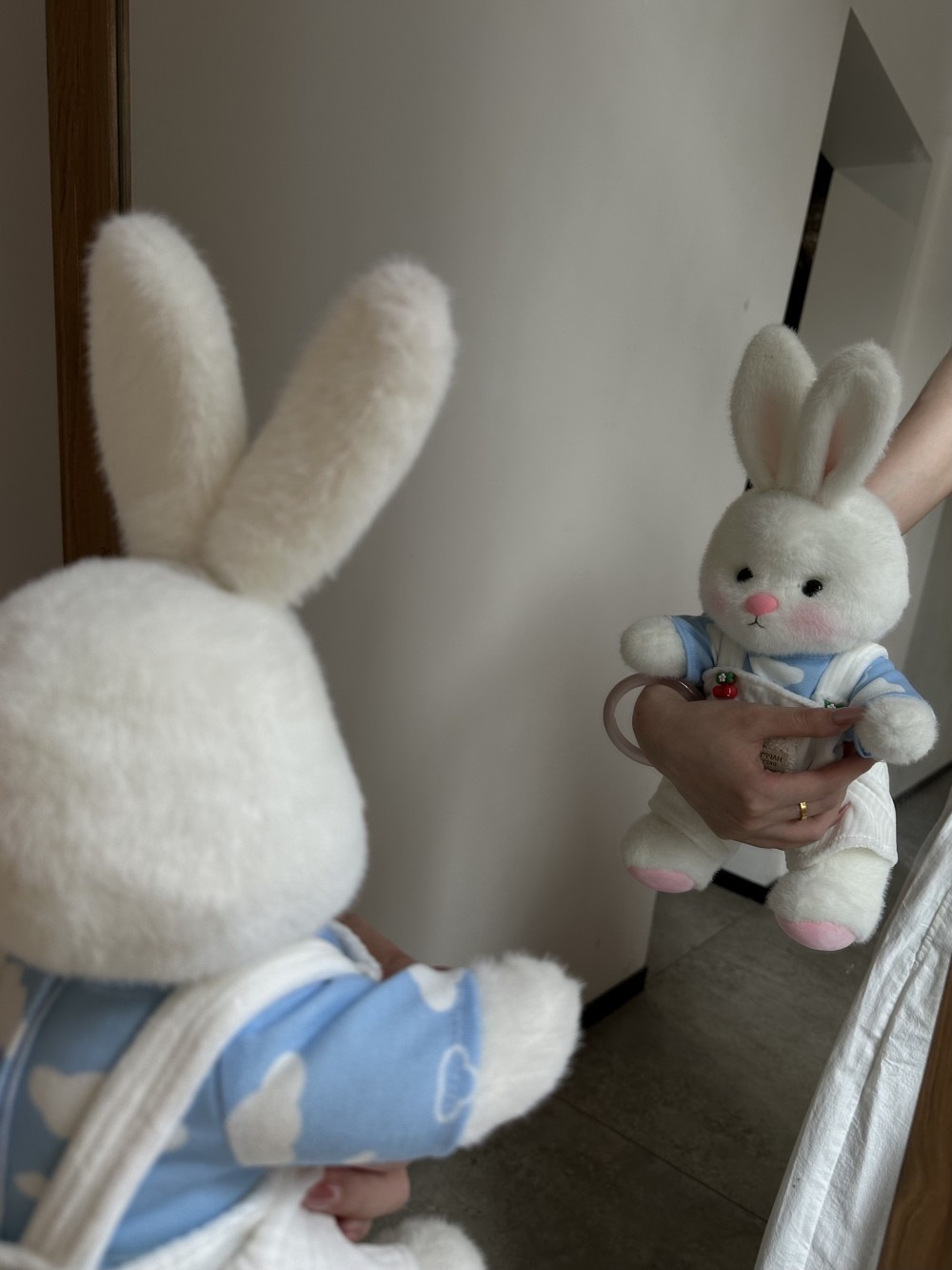 Homeyfriends Cute Jointed Bunny With Strawberry Overalls