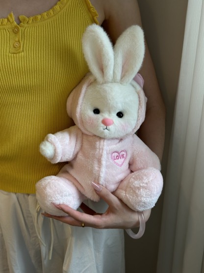 Homeyfriends Cute Jointed Bunny With  Love Onesie