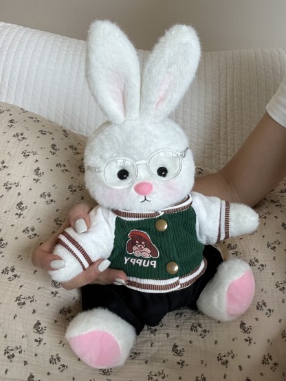Homeyfriends Cute Jointed Bunny With  Green Puppy Jacket​​