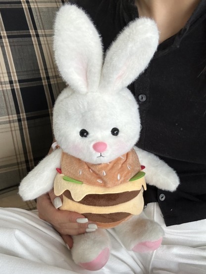 Homeyfriends Cute Jointed Bunny With  ​​Hamburger​​ Overalls