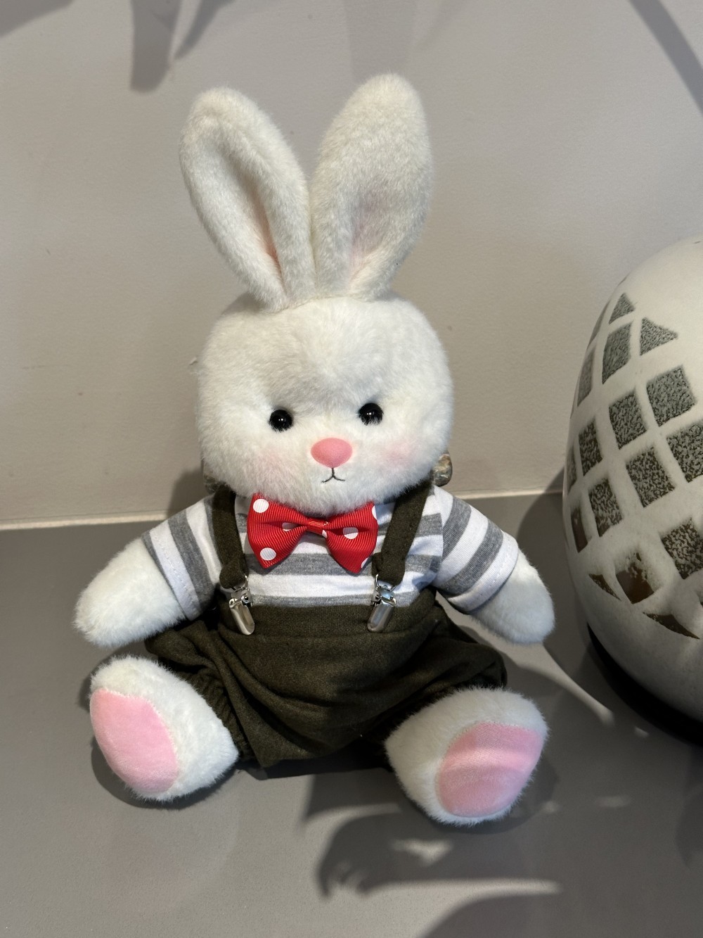 Homeyfriends Cute Jointed Bunny With Red Bow Tie Overalls