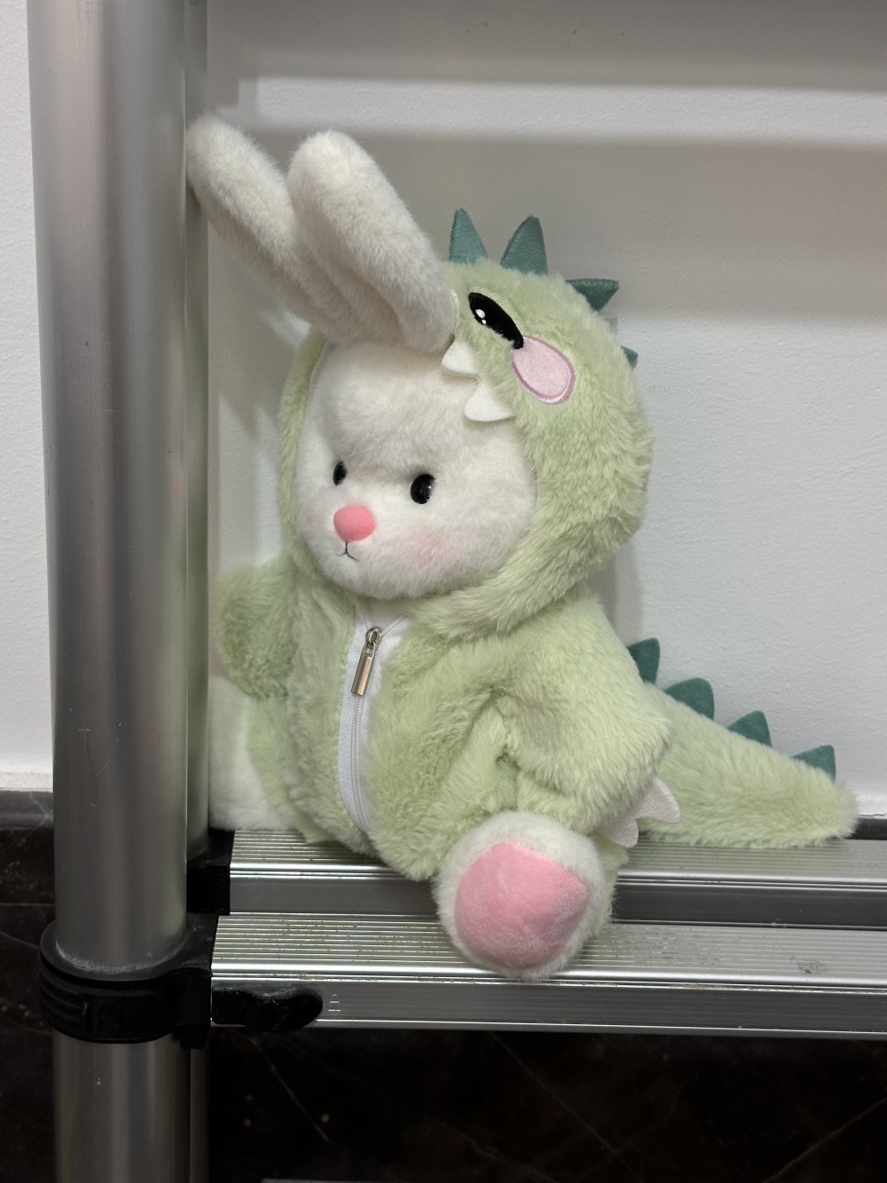 Homeyfriends Cute Jointed Bunny With Green Dinosaur Outfit