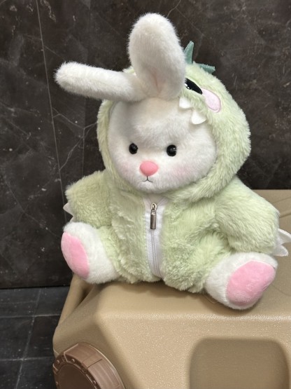 Homeyfriends Cute Jointed Bunny With Green Dinosaur Outfit