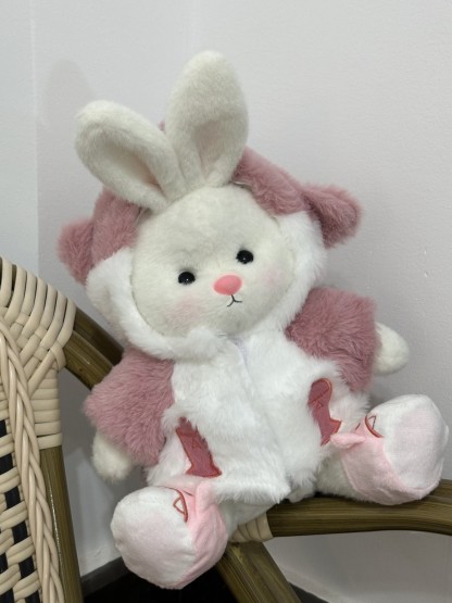 Homeyfriends Cute Jointed Bunny With Pink Shark Outfit