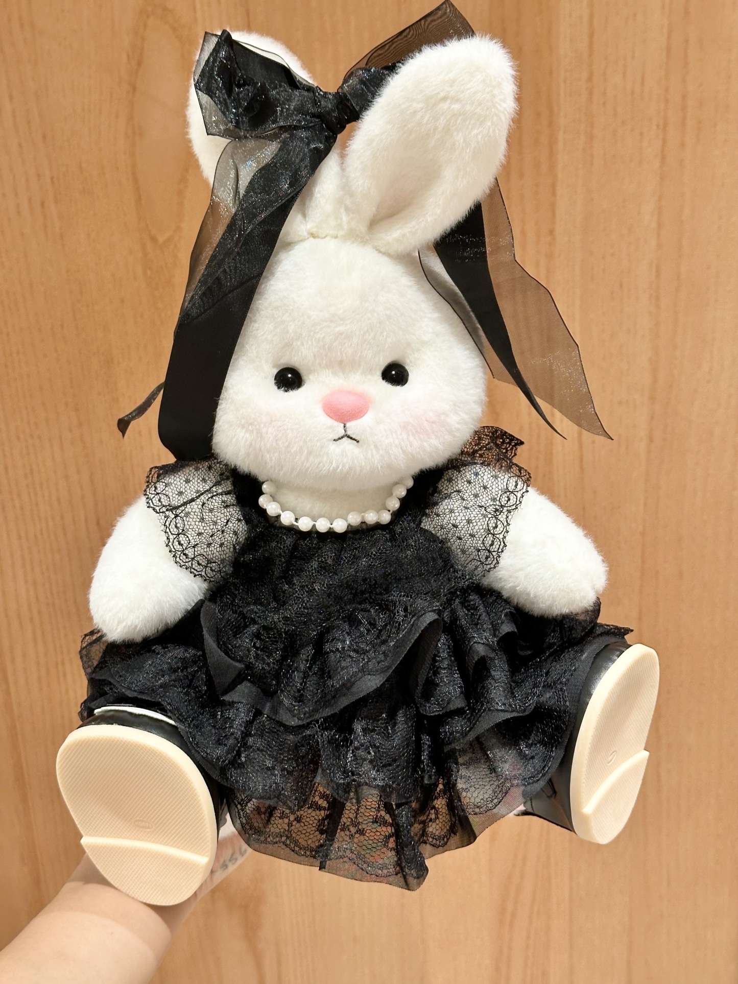 Homeyfriends Cute Jointed Bunny With Pearl Neckline Black Wedding Dress
