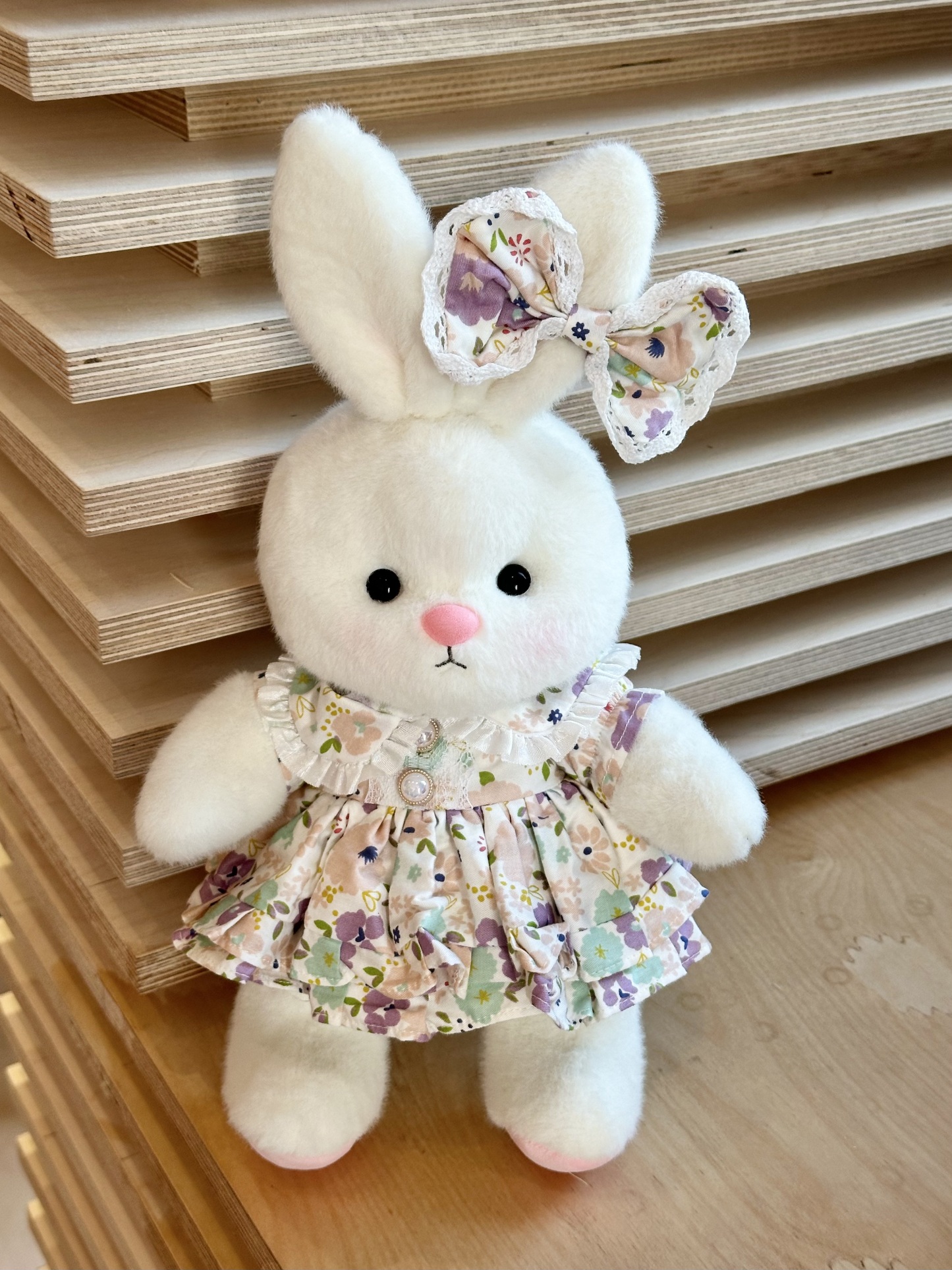 Homeyfriends Cute Jointed Bunny With Purple Floral Princess Dress Outfit