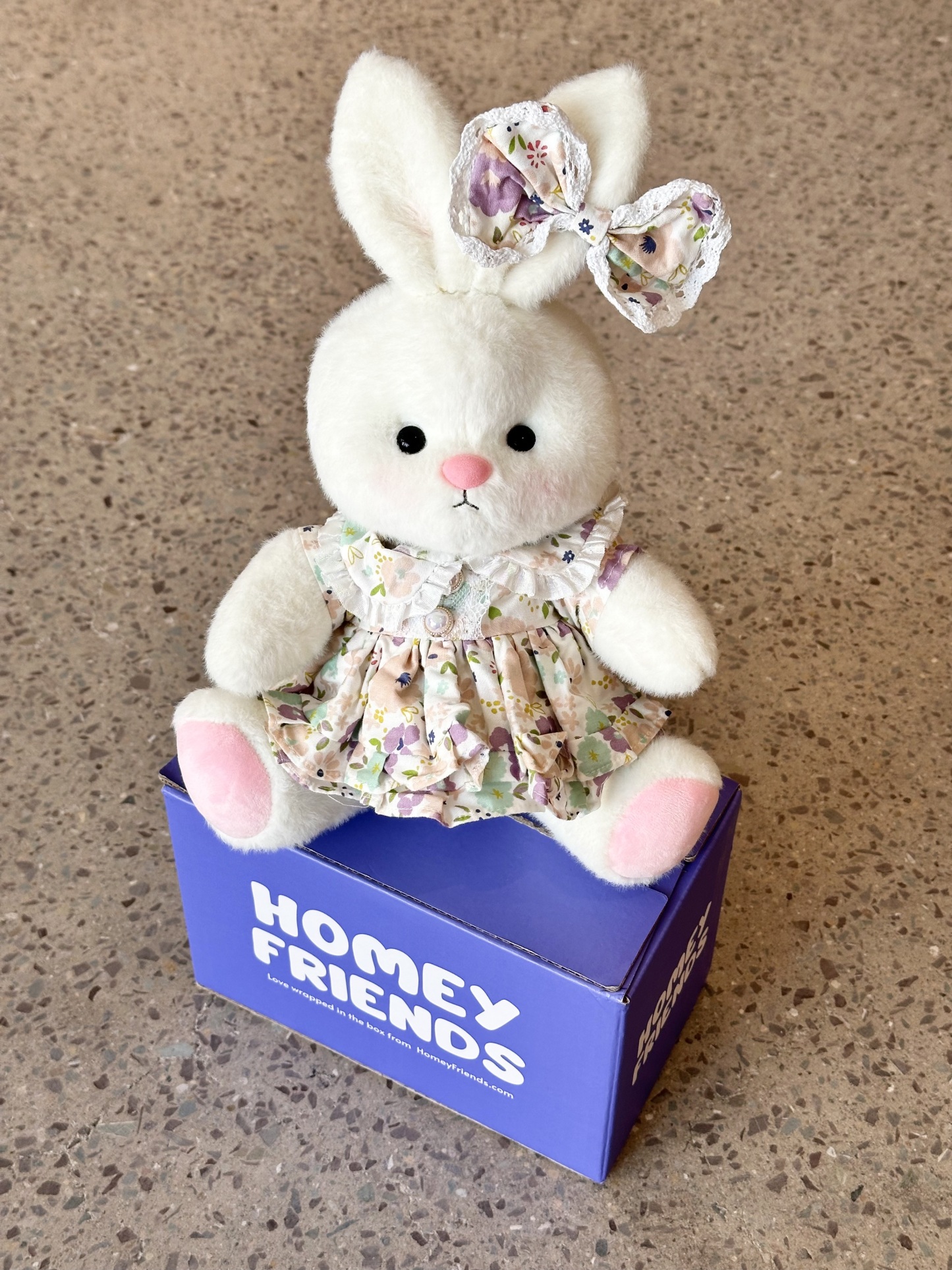 Homeyfriends Cute Jointed Bunny With Purple Floral Princess Dress Outfit