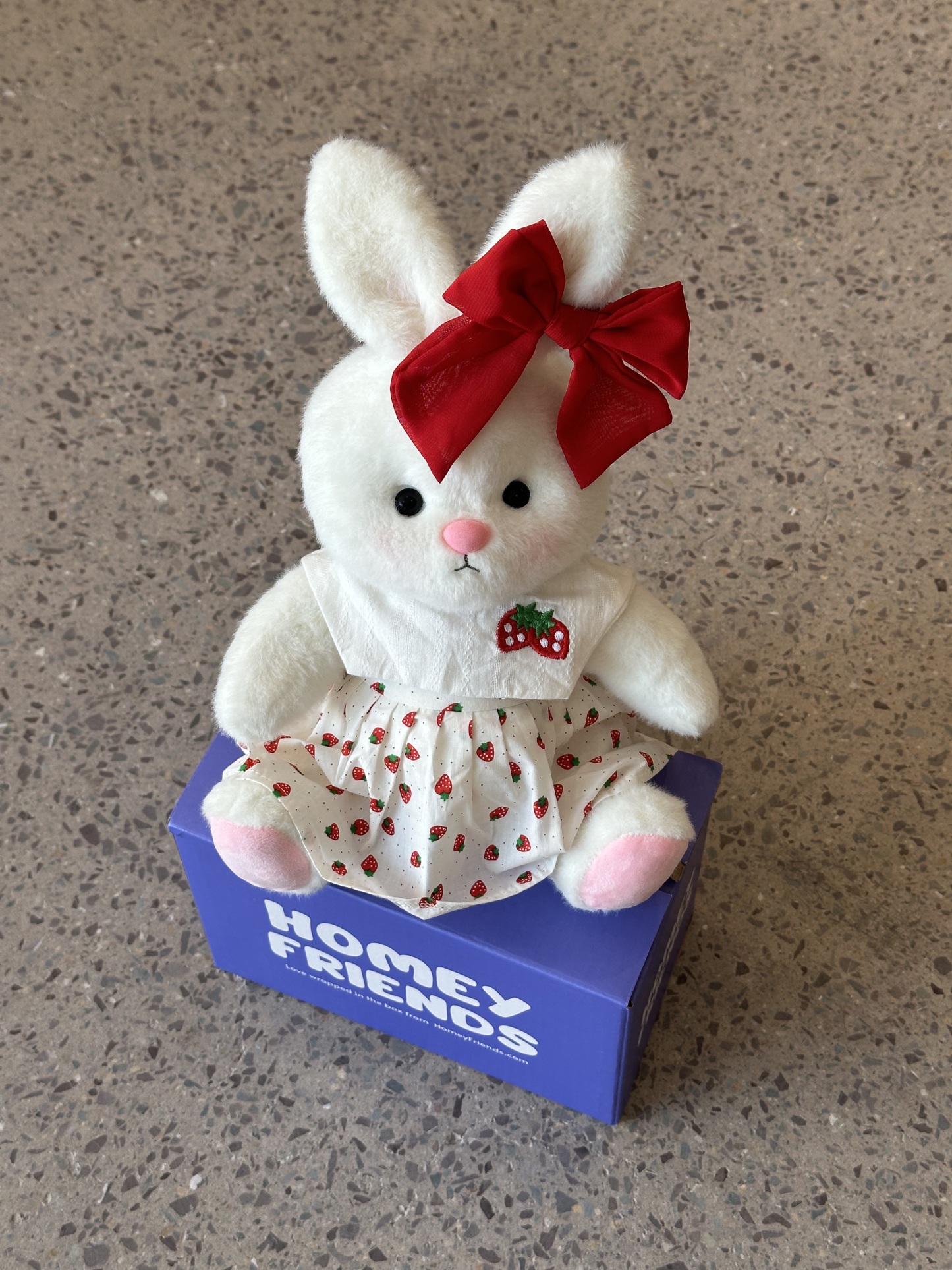 Homeyfriends Cute Jointed Bunny With Strawberry Dress Set