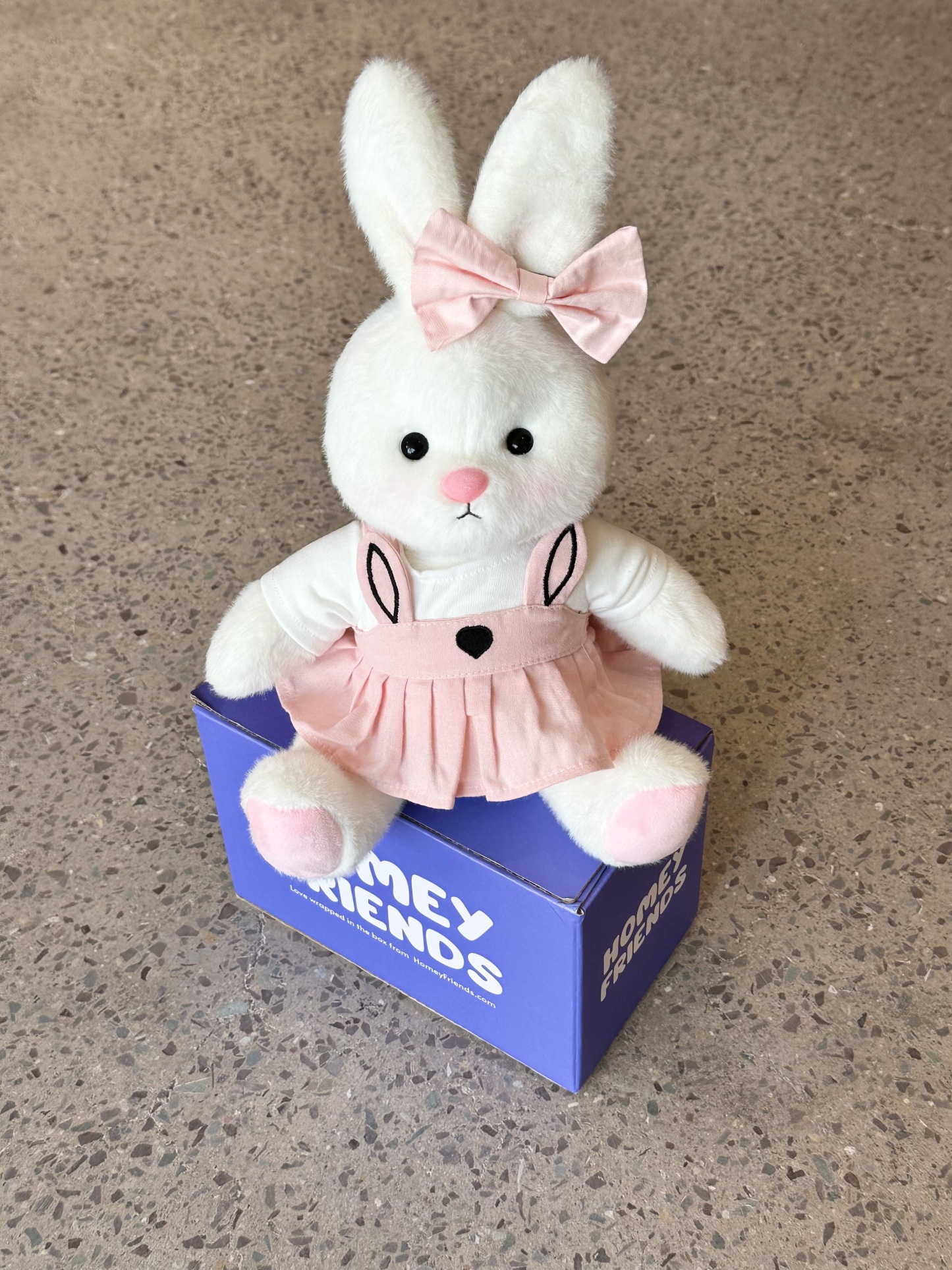 Homeyfriends Cute Jointed Bunny With Pink Suspender Skirt