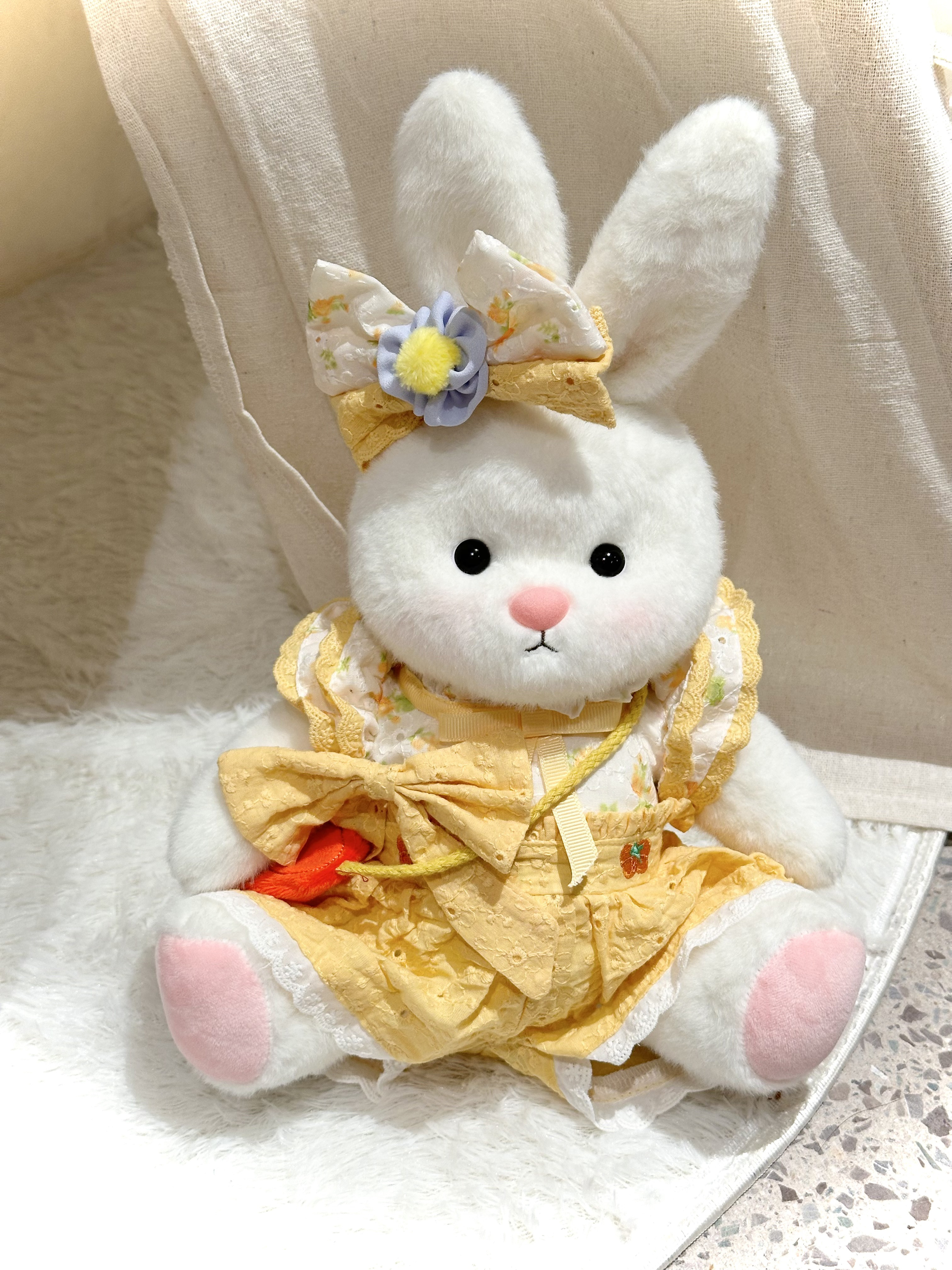 Homeyfriends Cute Jointed Bunny With Yellow Summer Princess Romper Outfit