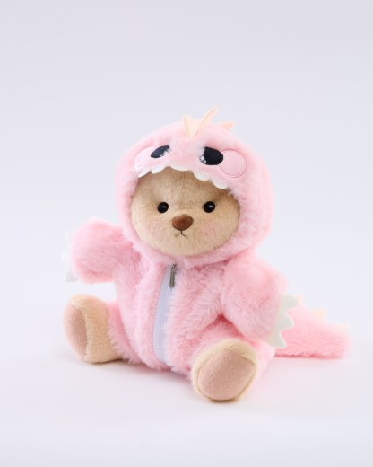 Homeyfriends Bear With Pink Dinosaur Onesie Set
