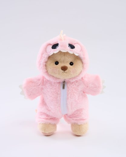 Homeyfriends Bear With Pink Dinosaur Onesie Set