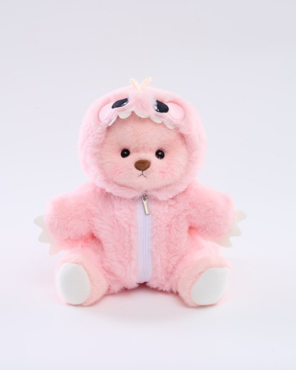 Homeyfriends Bear With Pink Dinosaur Onesie Set