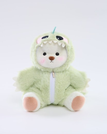 Homeyfriends Bear With Green Dinosaur Onesie Set