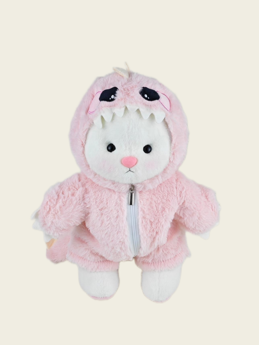 Homeyfriends Cute Jointed Bunny With Pink Dinosaur Outfit