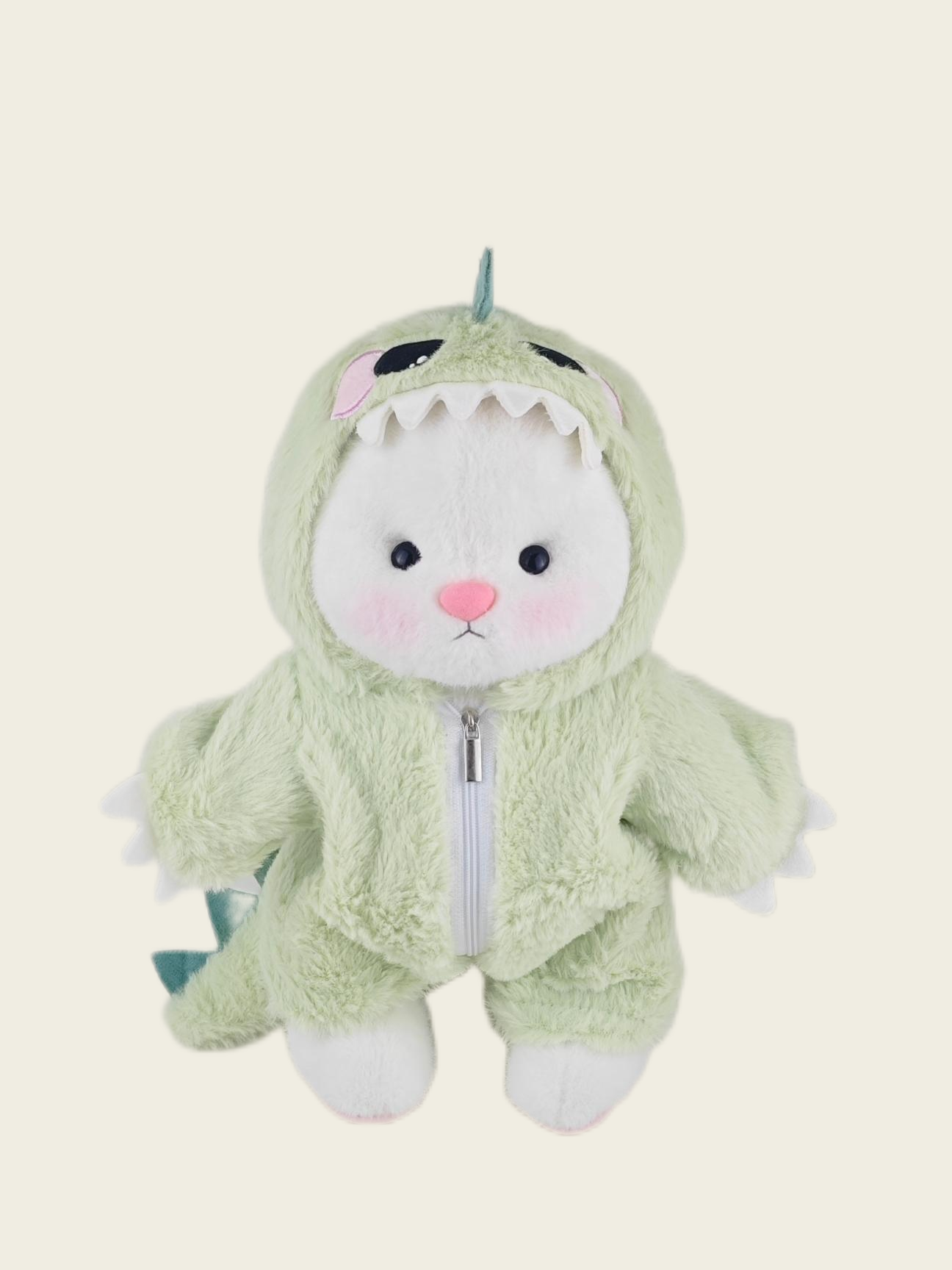 Homeyfriends Cute Jointed Bunny With Green Dinosaur Outfit
